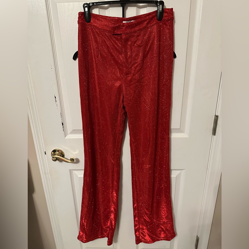 SLA The Label Red Glitter Suit Set 3 pcs Blazer Bra pants - Picture 12 of 12
